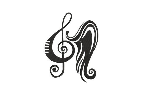 Treble Clef with Flowing