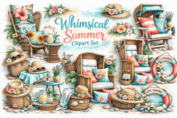 Whimsical Summer Clipart Set Graphic by Creative Studio 55 · Creative ...