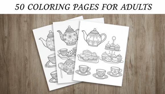 50 Afternoon Tea Coloring Pages PDF Book