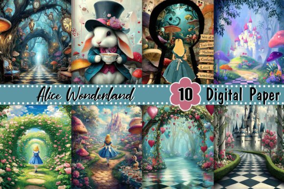 Alice Wonderland Background Grafica Sfondi Di Artistic Garden