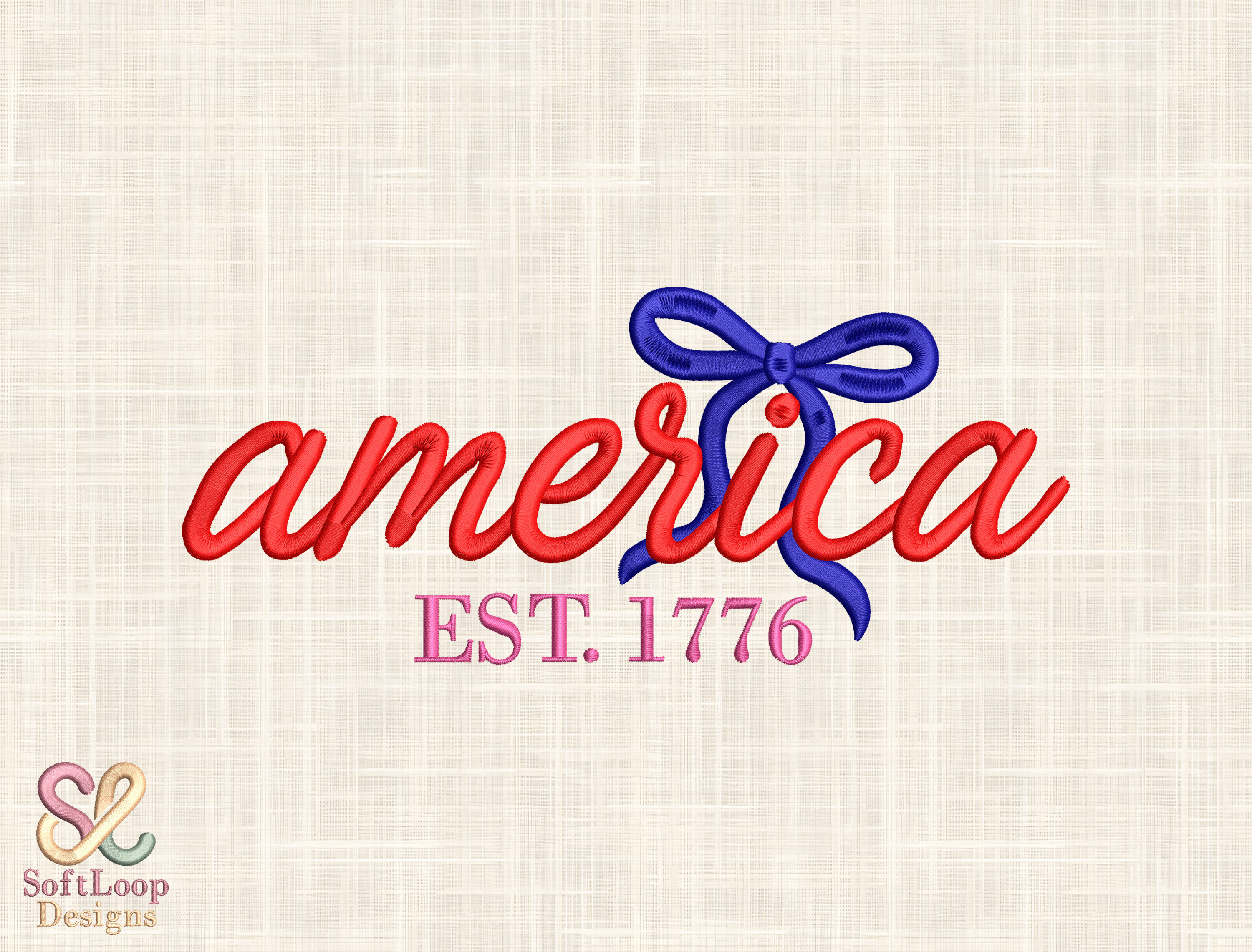 America Est. 1776 Embroidery Design