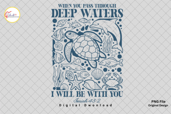 Bible Verse Faith Sea Turtle Summer PNG Gráfico Diseños de Camisetas Por FabiCraft99
