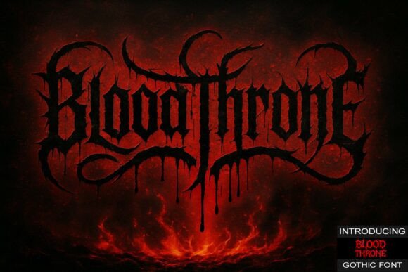 Preview specimen of Blood Throne blackletter font