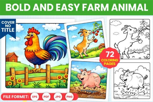 Bold and Easy Farm Animal Coloring Pages