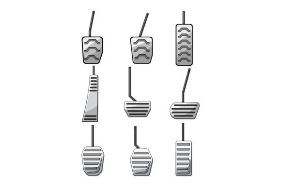 Car Pedals Vector Diverse Set Illustration Graphic Illustrations By pikepicture