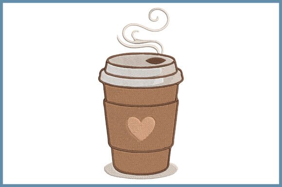 Coffee Cup Embroidery Design