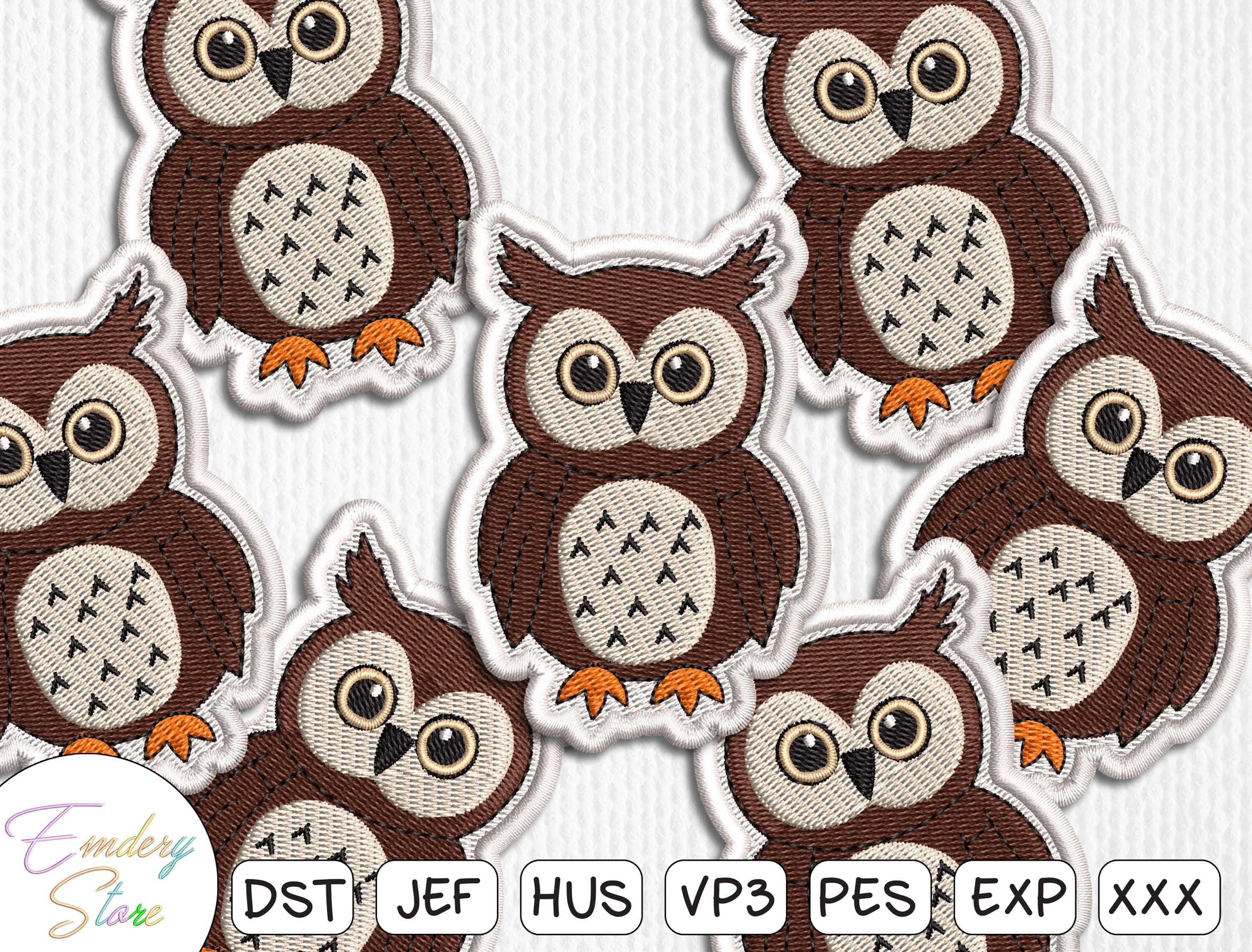 Cute Owl Patches Embroidery Design