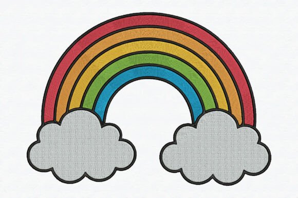 Cute Rainbow Embroidery Design