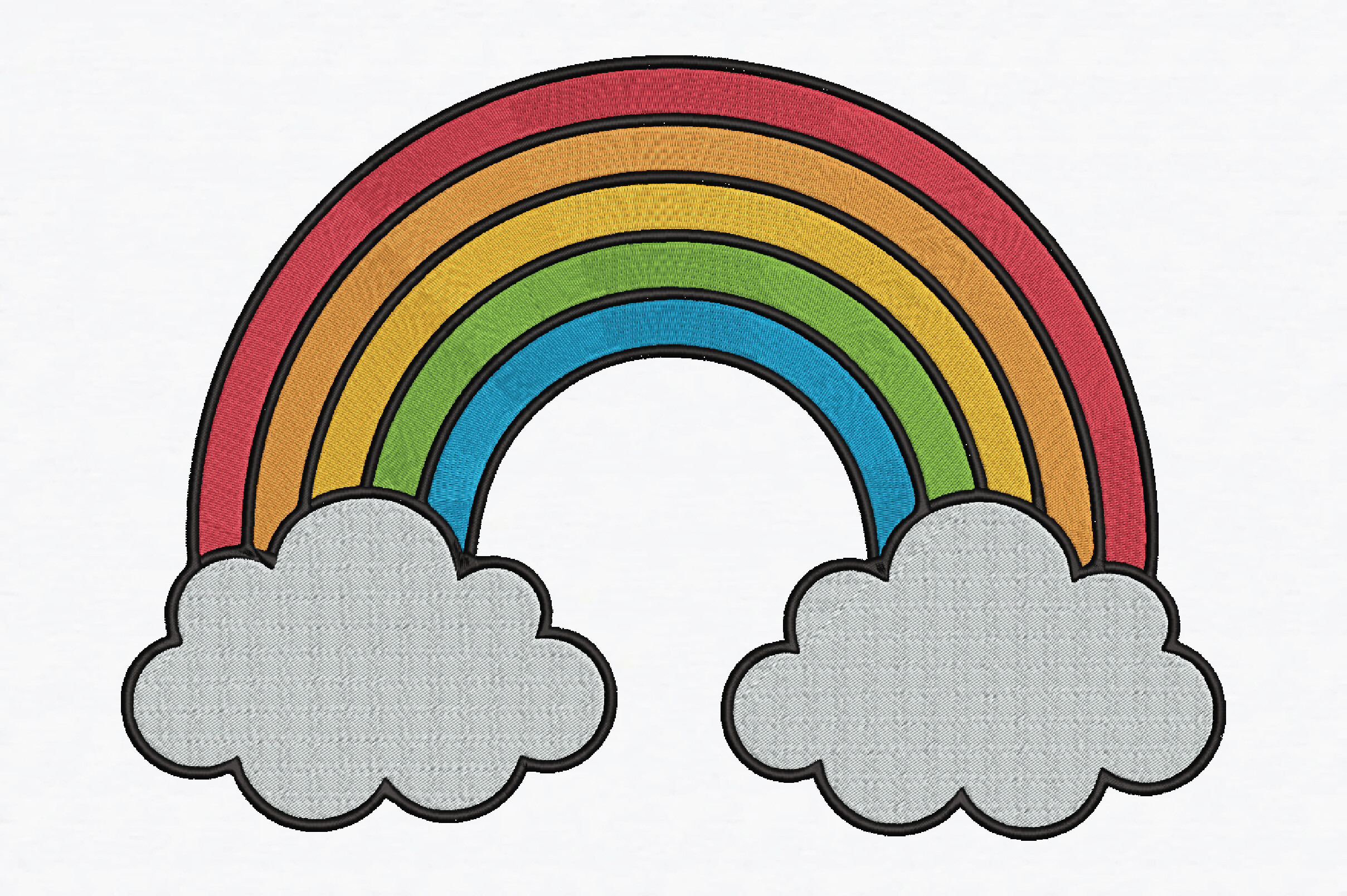 Cute Rainbow Embroidery Design