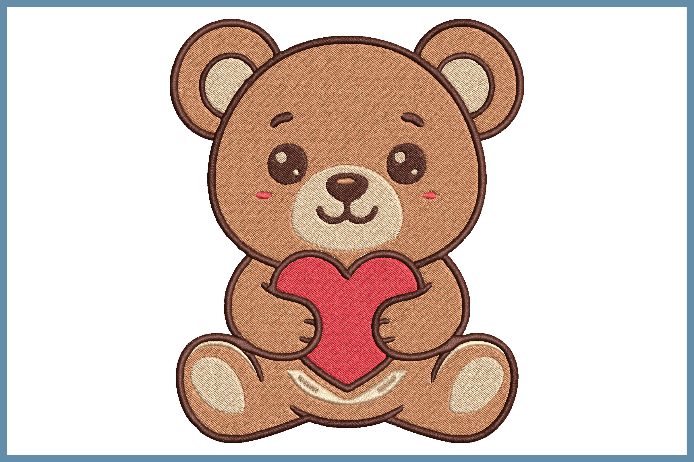 Cute Teddy Bear Embroidery Design