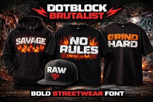 Dot Block Brutalist Font - Preview 1