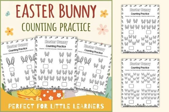 Easter Bunny Counting Worksheets