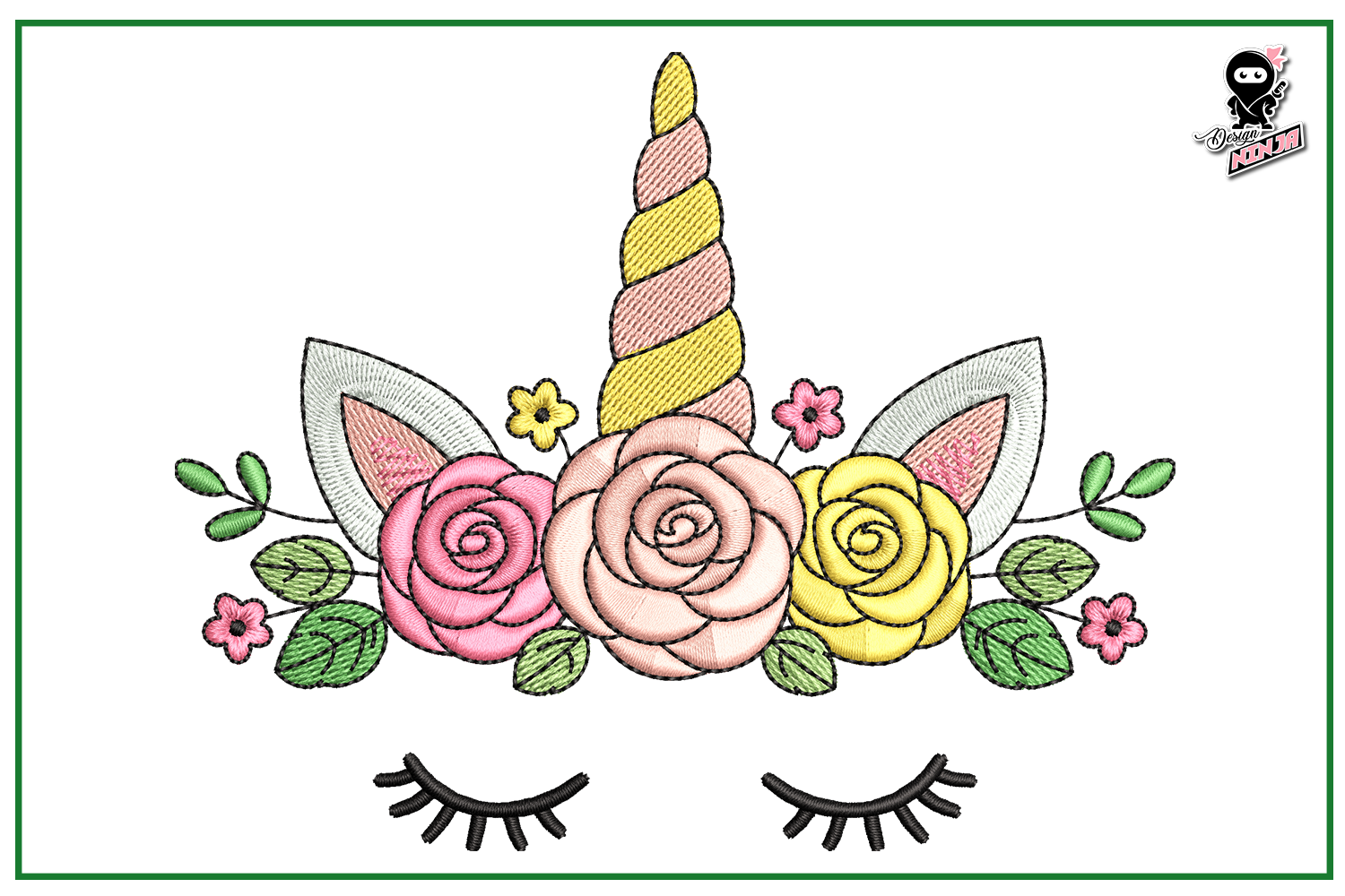 Floral Unicorn Face