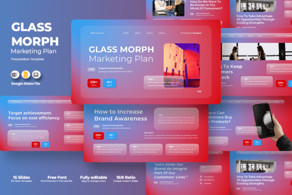 Glass Morph Marketing Plan Google Slides