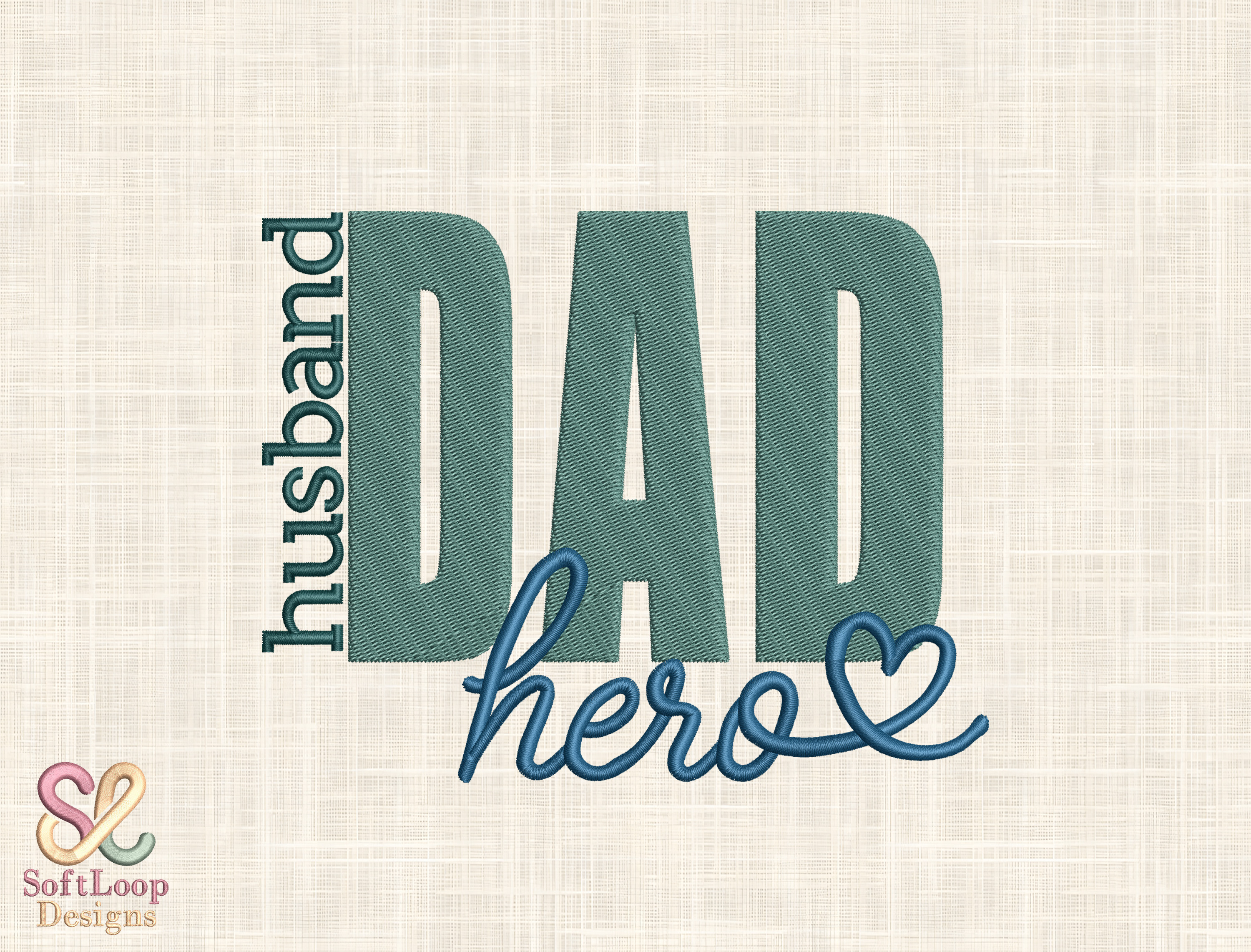 Husband Dad Hero Embroidery