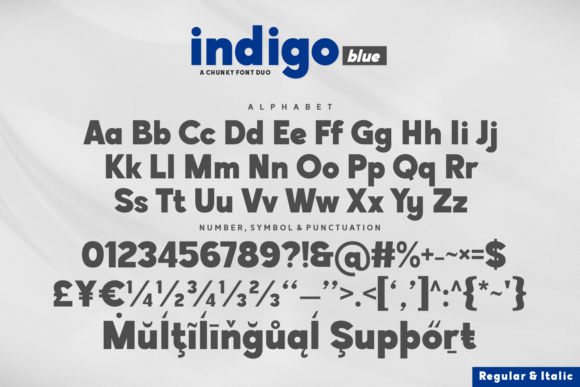Indigo Blue Font PNG with transparent background - Preview 5