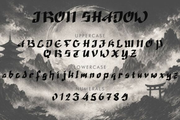 Iron Shadow Font PNG with transparent background - Preview 3