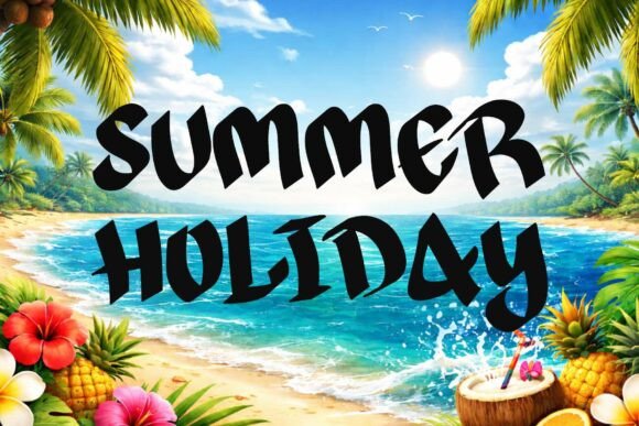 Island Splash Font PNG with transparent background - Preview 1