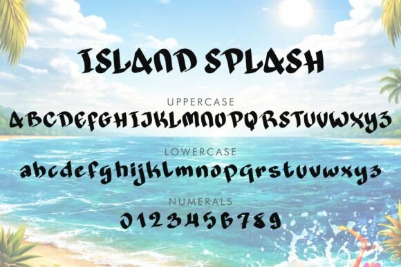 Island Splash Font PNG with transparent background - Preview 3