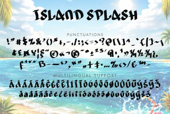 Island Splash Font PNG with transparent background - Preview 4