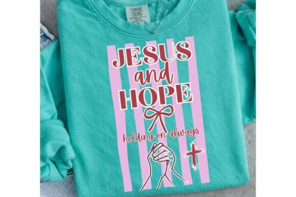 Jesus and Hope inspirational Christian quote PNG design