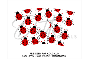 Lady Bug Cold Cup SVG 24oz Graphic by dottiedigitals · Creative Fabrica