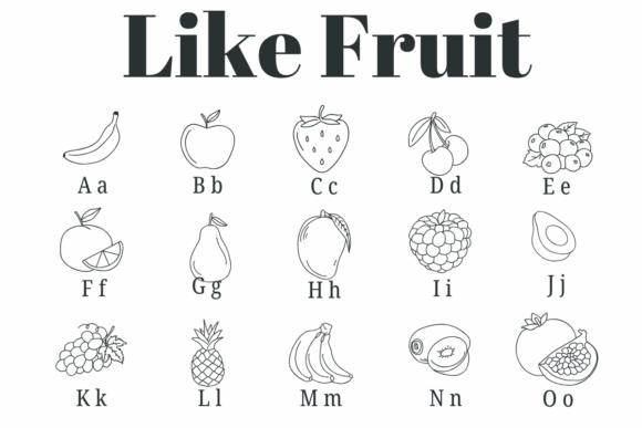 Like Fruit Font PNG with transparent background - Preview 1