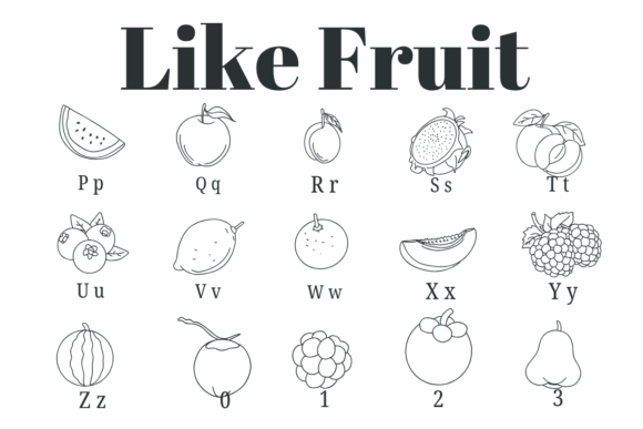 Like Fruit Font PNG with transparent background - Preview 2