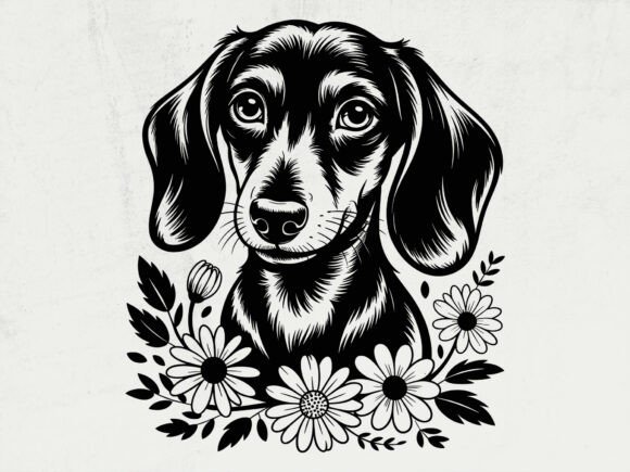Longhaired Dachshund Dog SVG Cut File