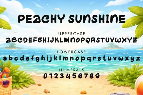 Peachy Sunshine Font PNG with transparent background - Preview 3