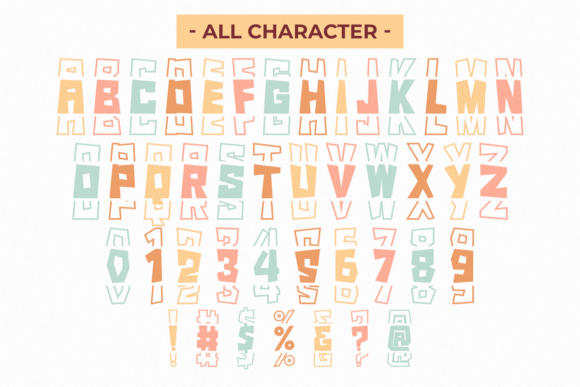 Playful Stacked Font PNG with transparent background - Preview 1