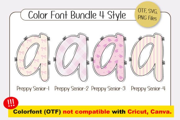 Preppy Senior Font PNG with transparent background - Preview 1