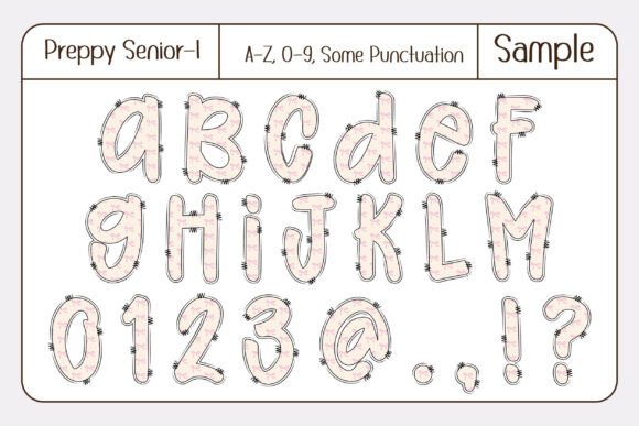 Preppy Senior Font PNG with transparent background - Preview 2