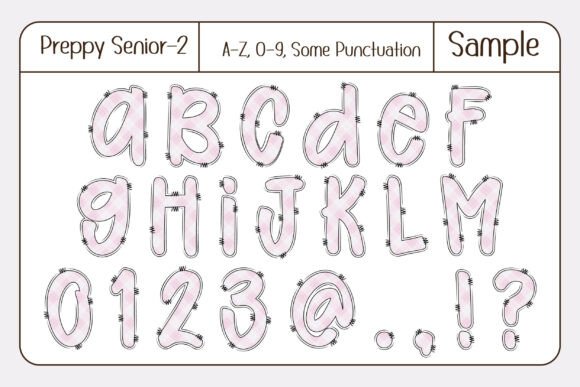Preppy Senior Font PNG with transparent background - Preview 3