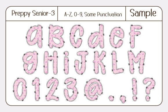 Preppy Senior Font PNG with transparent background - Preview 4