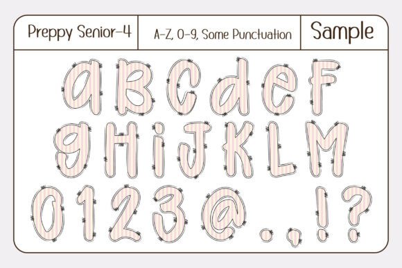 Preppy Senior Font PNG with transparent background - Preview 5