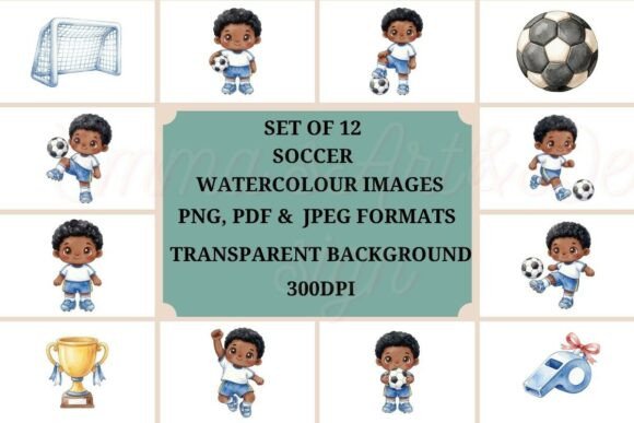 Soccer Kids Clipart Set