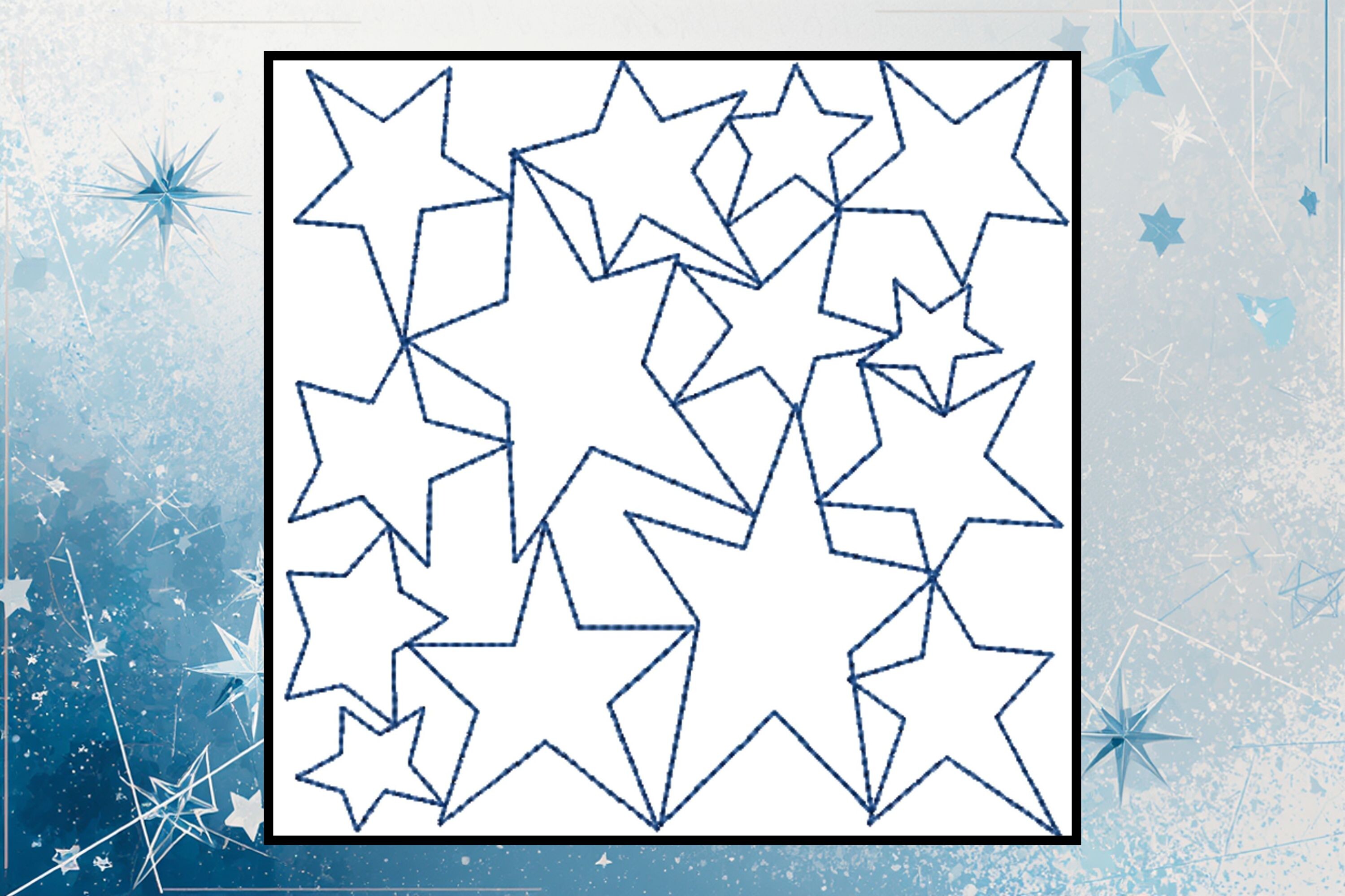 Stars Background-Machine Embroidery