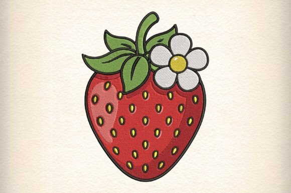 Strawberry Embroidery Design
