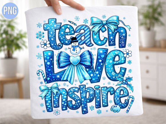 Teach Love Inspire Winter Snowman PNG
