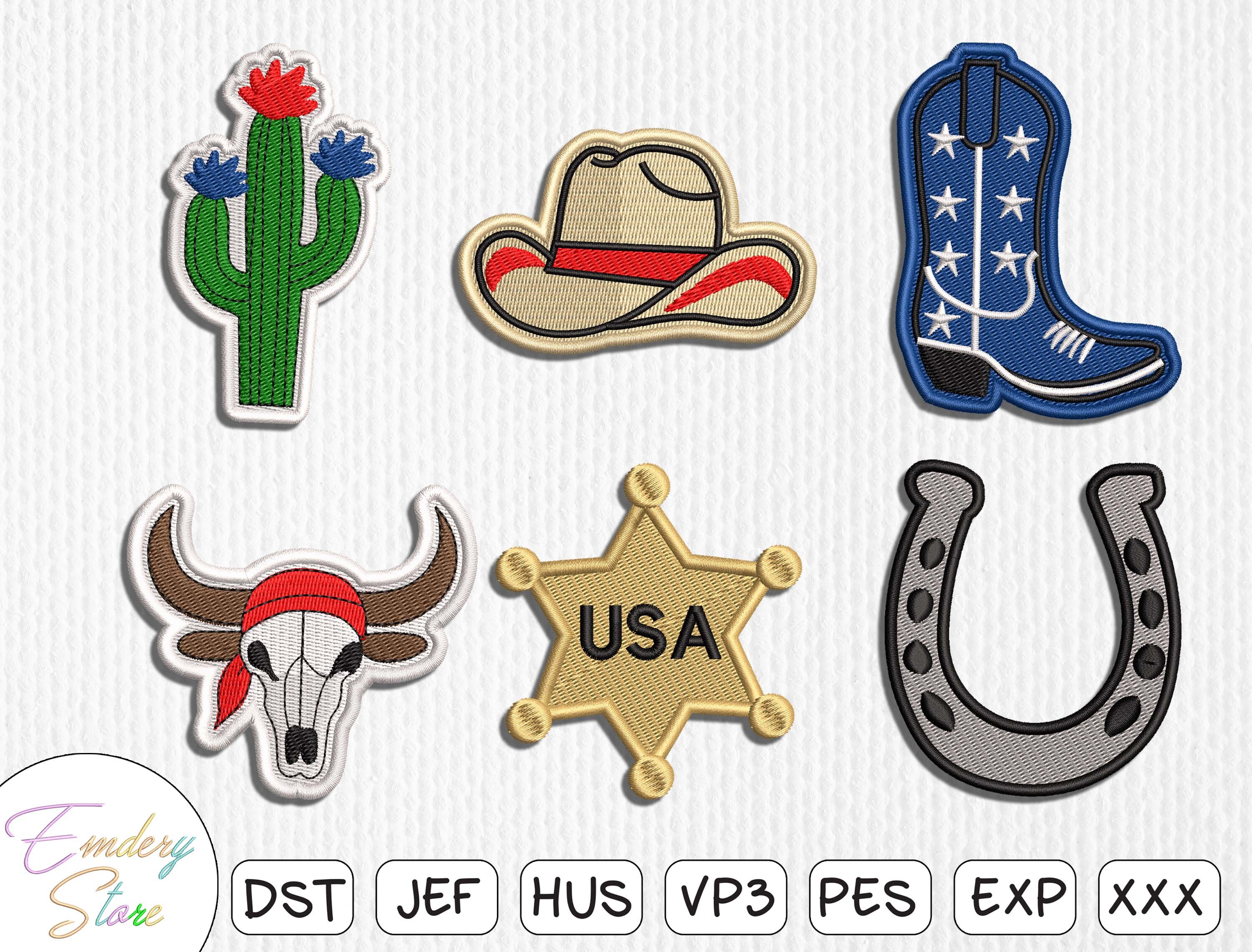 USA Rodeo Patch Set Embroidery Design · Creative Fabrica