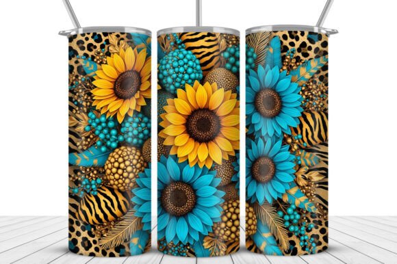 Western Sunflower Tumbler Wrap PNG Graphic Tumbler Wraps By Creative Art