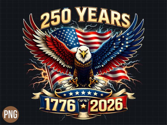 250 Years Eagle 1776 2026 USA PND SHIRT Grafik T-shirt Designs Von Fox Studio