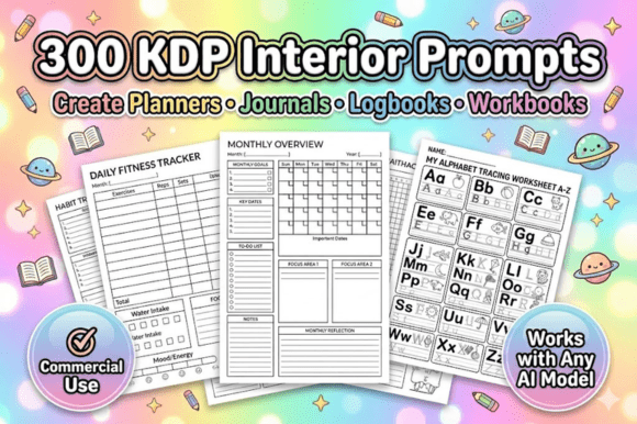 300 KDP Low Content AI & Tracker Prompts