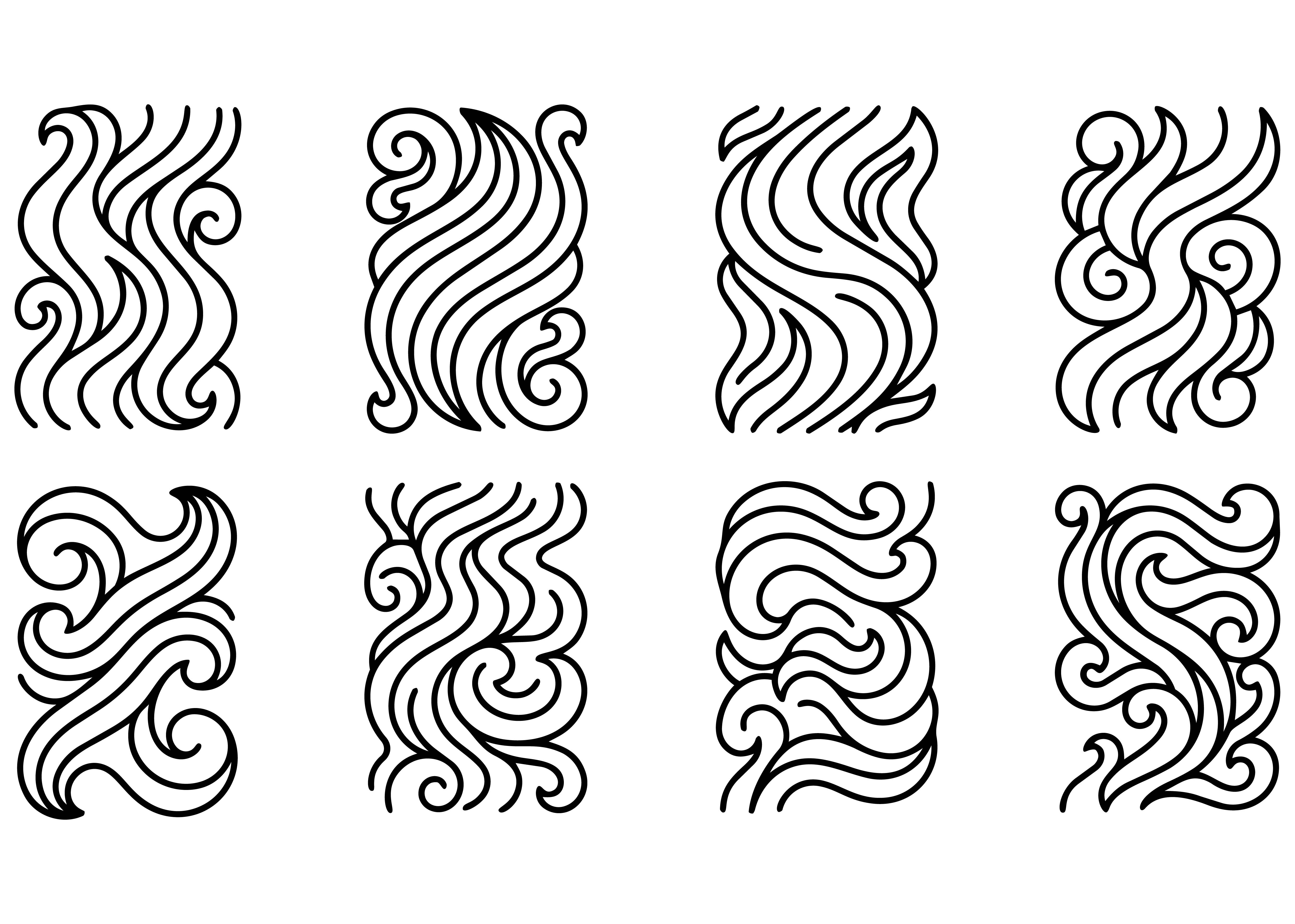 Abstract Wave Ornament SVG Set