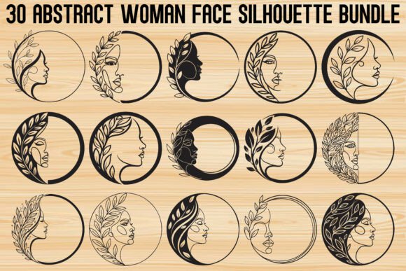 Abstract Woman Face SVG Bundle Graphic by Designs River · Creative Fabrica