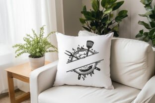 Barbecue Split Name Frame · Creative Fabrica