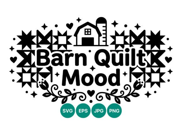Barn Quilt Mood Black White Farmhouse
