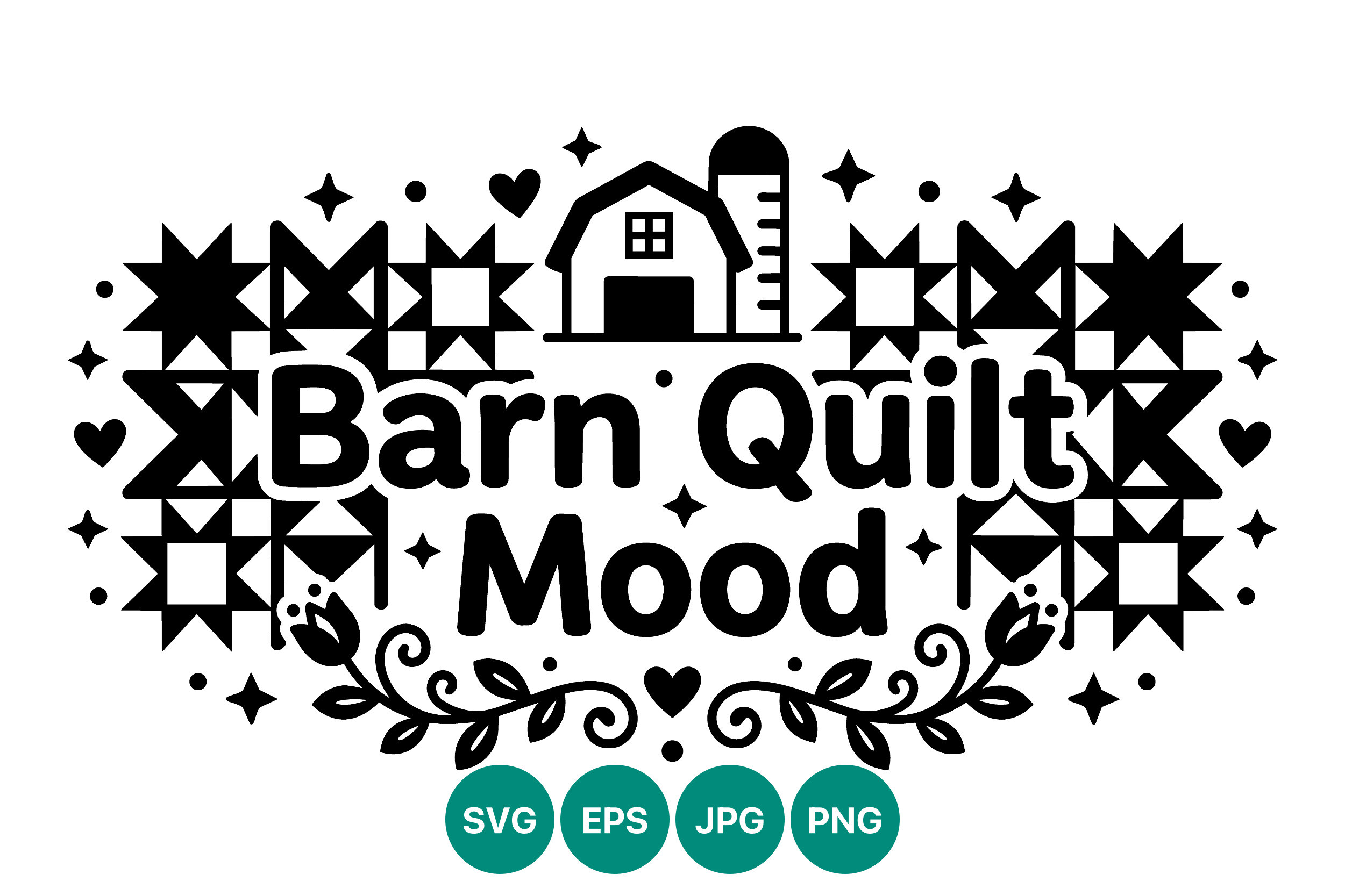 Barn Quilt Mood Black White Farmhouse