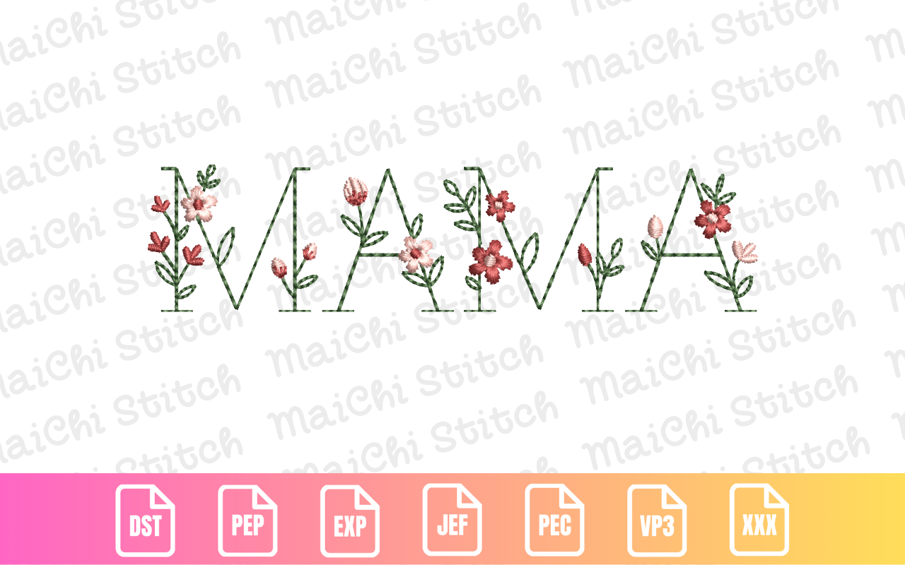 Botanical Garden Vine Mama Lettering
